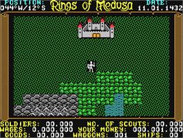 In game image of Rings of Medusa on the Commodore 64.