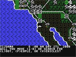 In game image of Roadwar 2000 on the Commodore 64.