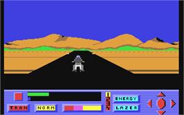 In game image of Robotron: 2084 on the Commodore 64.