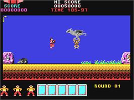 In game image of Rygar on the Commodore 64.