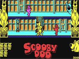 In game image of Scooby Doo on the Commodore 64.
