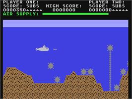 In game image of Sea Dragon on the Commodore 64.
