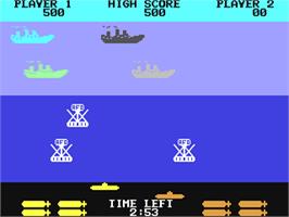 In game image of Sea Wolf on the Commodore 64.
