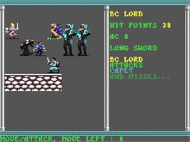 In game image of Secret of the Silver Blades on the Commodore 64.