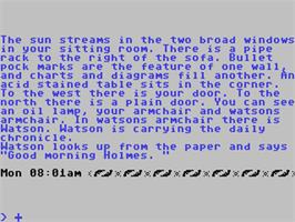 In game image of Sherlock on the Commodore 64.