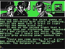 In game image of Sherlock Holmes: Another Bow on the Commodore 64.