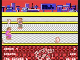 In game image of Shockway Rider on the Commodore 64.