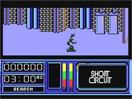 In game image of Short Circuit on the Commodore 64.