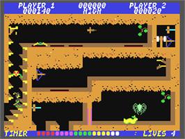 In game image of Soldier of Fortune on the Commodore 64.