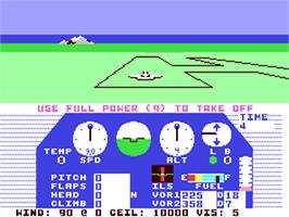 In game image of Solo Flight on the Commodore 64.