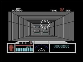 In game image of Space Gun on the Commodore 64.