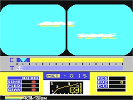 In game image of Space Shuttle: A Journey into Space on the Commodore 64.