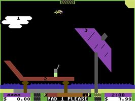 In game image of Space Taxi on the Commodore 64.