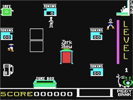 In game image of Spare Change on the Commodore 64.