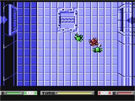 In game image of Speedball on the Commodore 64.