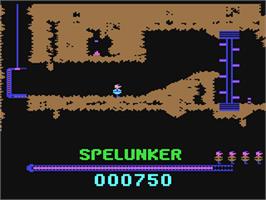 In game image of Spelunker on the Commodore 64.