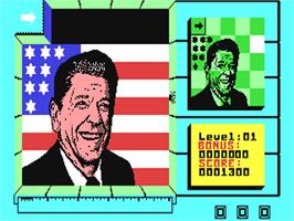In game image of Split Personalities on the Commodore 64.