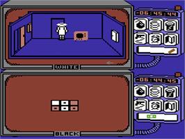 In game image of Spy vs Spy: The Island Caper on the Commodore 64.