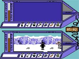 In game image of Spy vs Spy III: Arctic Antics on the Commodore 64.