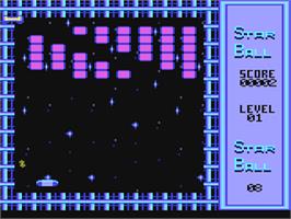 In game image of Star Ball on the Commodore 64.