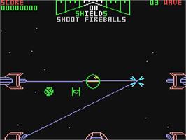 In game image of Star Wars: The Empire Strikes Back on the Commodore 64.