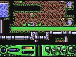 In game image of Steg the Slug on the Commodore 64.