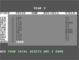 In game image of Stocks And Bonds on the Commodore 64.