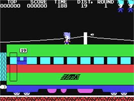 In game image of Stop the Express on the Commodore 64.