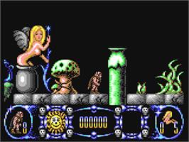 In game image of Stormlord on the Commodore 64.