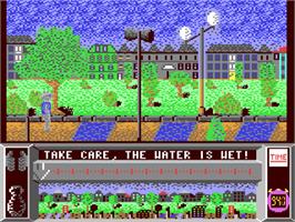 In game image of Street Cat on the Commodore 64.