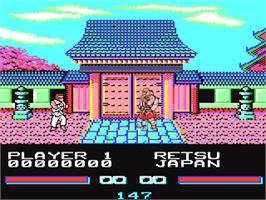 In game image of Street Fighter on the Commodore 64.