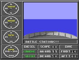 In game image of Sub Battle Simulator on the Commodore 64.