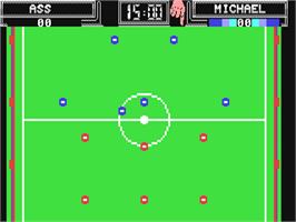 In game image of Subbuteo on the Commodore 64.
