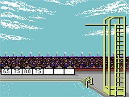In game image of Summer Games on the Commodore 64.