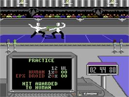 In game image of Summer Games II on the Commodore 64.
