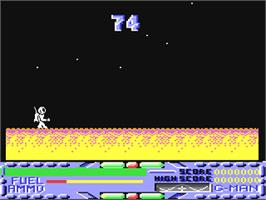 In game image of Super G-Man on the Commodore 64.