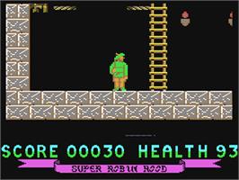 In game image of Super Robin Hood on the Commodore 64.