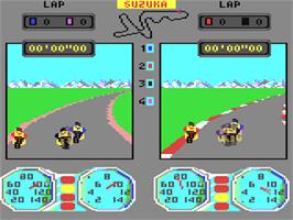 In game image of Superbike Challenge on the Commodore 64.