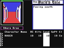 In game image of Tales of the Unknown, Volume I: The Bard's Tale on the Commodore 64.