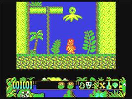 In game image of Tarzan Goes Ape! on the Commodore 64.