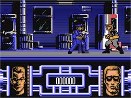 In game image of Terminator 2: Judgment Day on the Commodore 64.