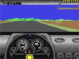 In game image of Test Drive II Scenery Disk: California Challenge on the Commodore 64.
