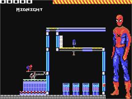 In game image of The Amazing Spider-Man on the Commodore 64.