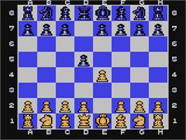 In game image of The Chessmaster 2000 on the Commodore 64.