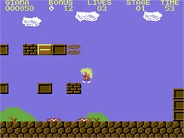 In game image of The Great Giana Sisters on the Commodore 64.