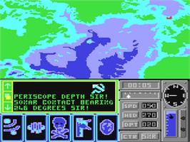 In game image of The Hunt for Red October on the Commodore 64.