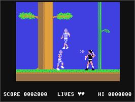 In game image of The Legend of Kage on the Commodore 64.