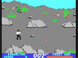 In game image of The Living Daylights on the Commodore 64.