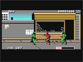In game image of The Ninja Warriors on the Commodore 64.