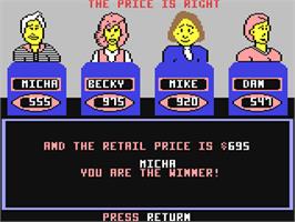 In game image of The Price is Right on the Commodore 64.